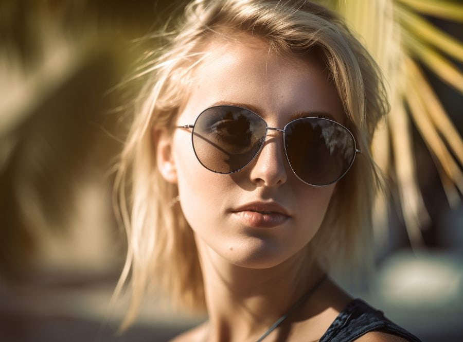 Model wearing Pilot frames